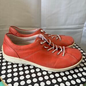 Remonte  Size 38 US 7.5 Coral Pink Lace Up Leather Slip On Sneakers Casual Shoes